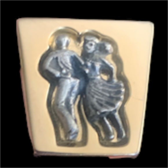 Anson Brand Dancing Couple Cufflinks 1950's Mid Century Swing Sock Hop. - Picture 4 of 5